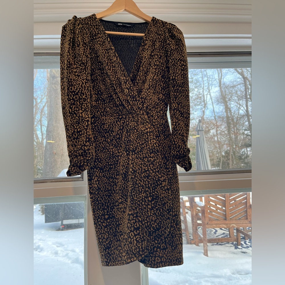 Zara metallic midi dress